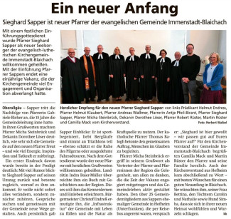 Einführung Pfarrer Sapper in Blaichach