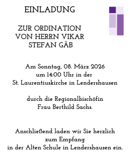 Einladung zur Ordination
